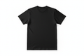 A plain black t-shirt on a white background
